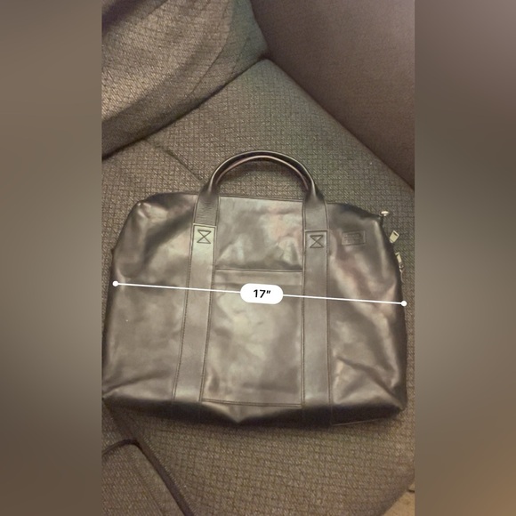 Jack spade leather laptop/ messenger crossbody, removable strap fabric inside - Picture 16 of 16